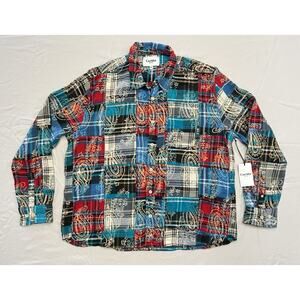 NWT Corridor Paisley Patchwork Multicolor Flannel Button Up Shirt Men’s Size XXL
